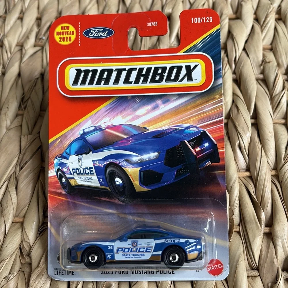 Matchbox Blue Ford Mustang Police State Trooper Cop 911 Car MBX Rescue Vehicle 🆕